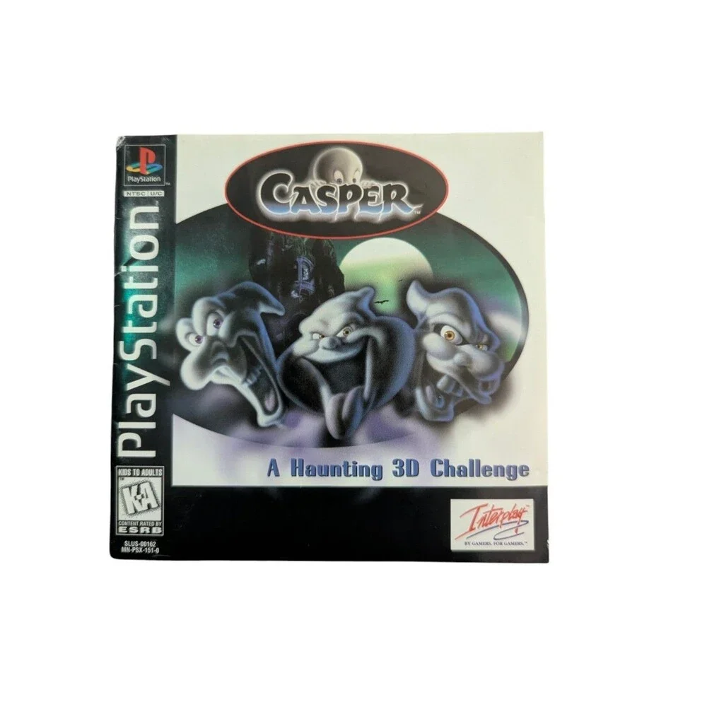 Casper A Haunting 3D Challenge - PlayStation 1, PS1 - Complete CIB Black RCard